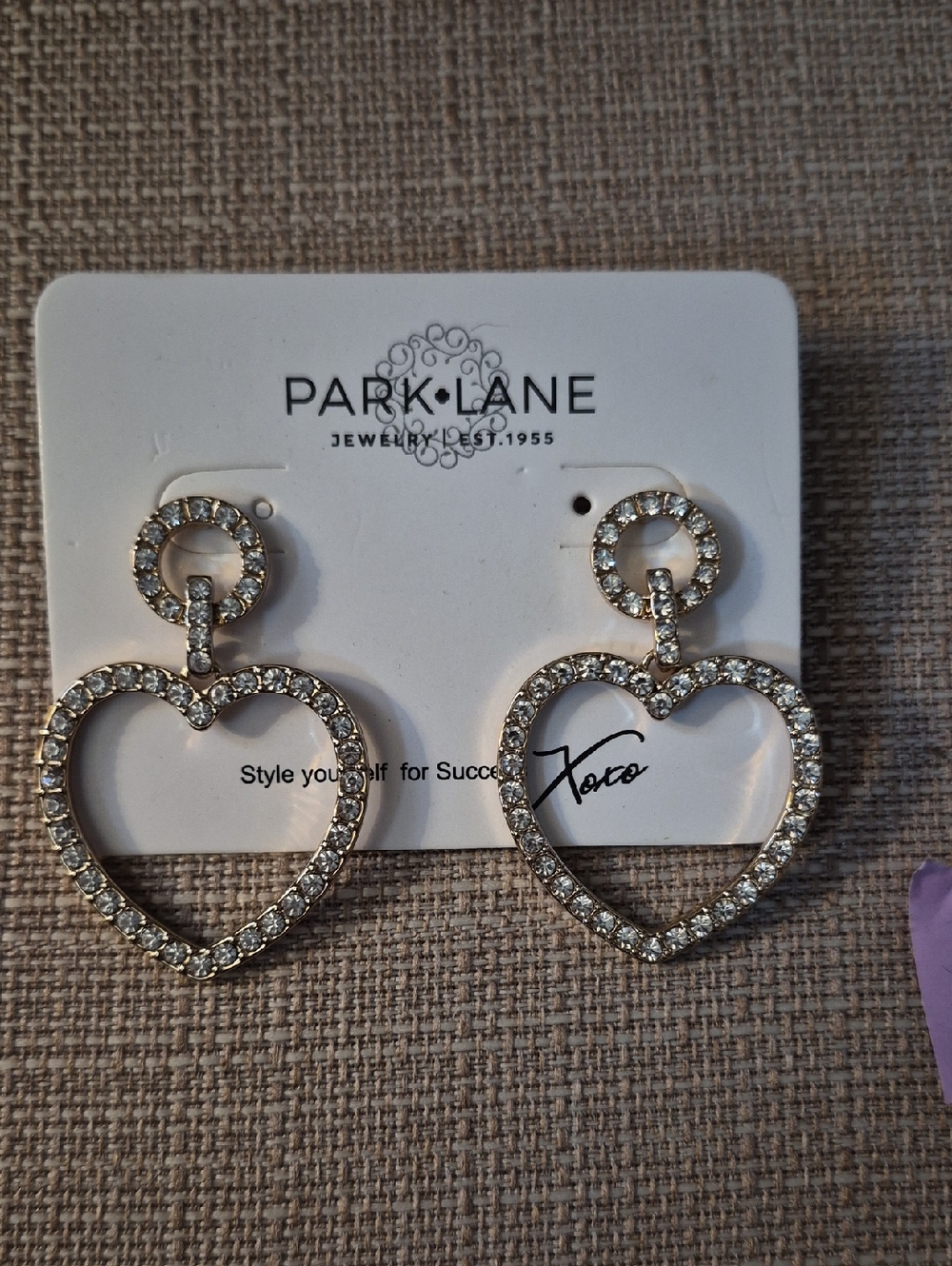 Park Lane Silver Crystal Open Heart Drop Earrings